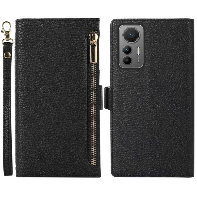 Flip Cover Xiaomi 12 Lite Pochette Frontale et Lanière