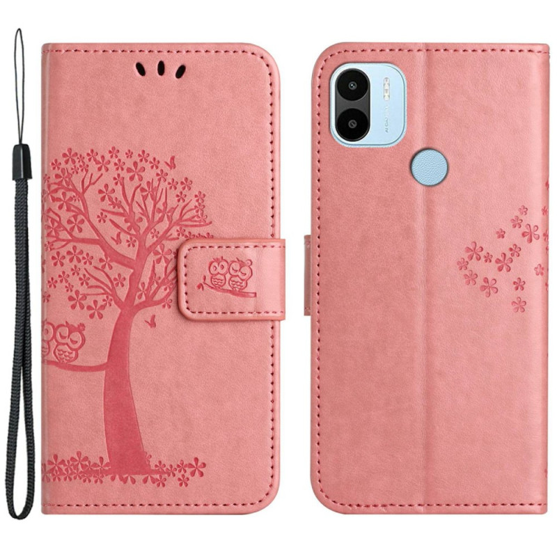 Housse Xiaomi Redmi A1/A2 Arbre et Hiboux à Lanière