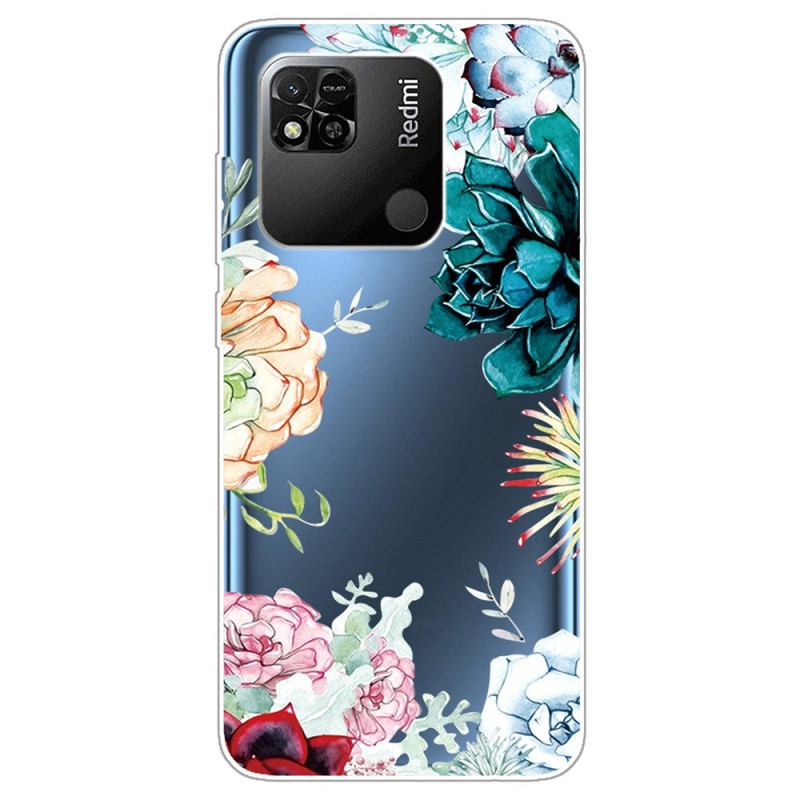 Coque Xiaomi Redmi 10A Transparente Fleurs Aquarelle
