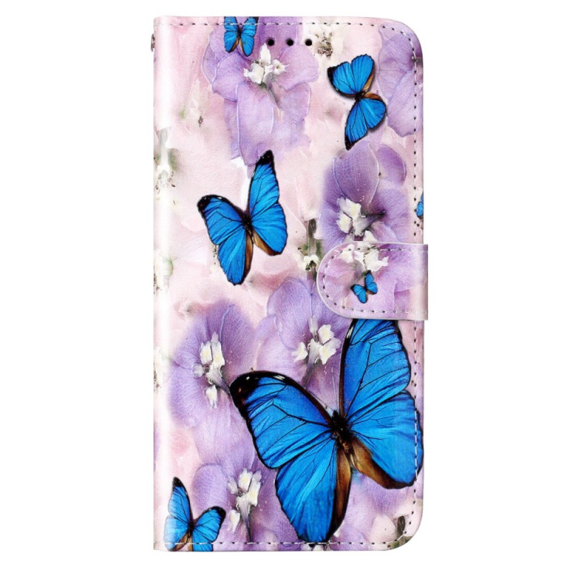 Housse Xiaomi Redmi 10A Papillons Colorés à Lanière