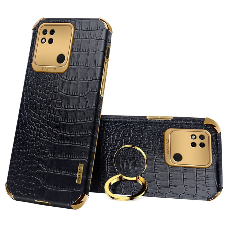 Coque Xiaomi Redmi 10A Effet Crocodile avec Anneau