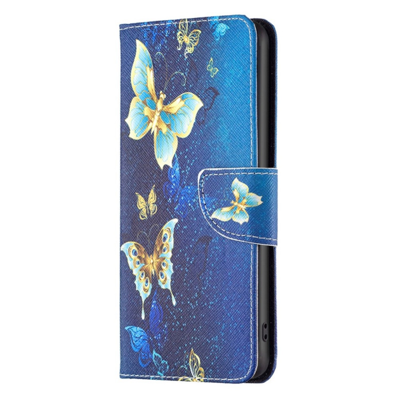 Housse Samsung Galaxy S23 5G Papillons Dorés