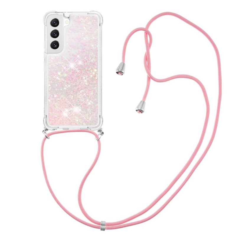Coque Samsung Galaxy S23 5G Paillettes avec Cordon