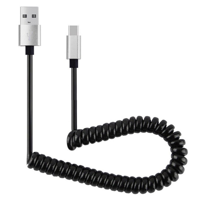 Cable de recharge à ressort USB vers USBC Cable de recharge à ressort USB vers USBC