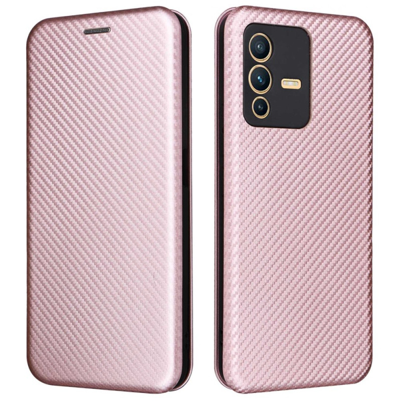 Flip Cover Vivo V23 5G Fibre Carbone Colorée Ma Coque