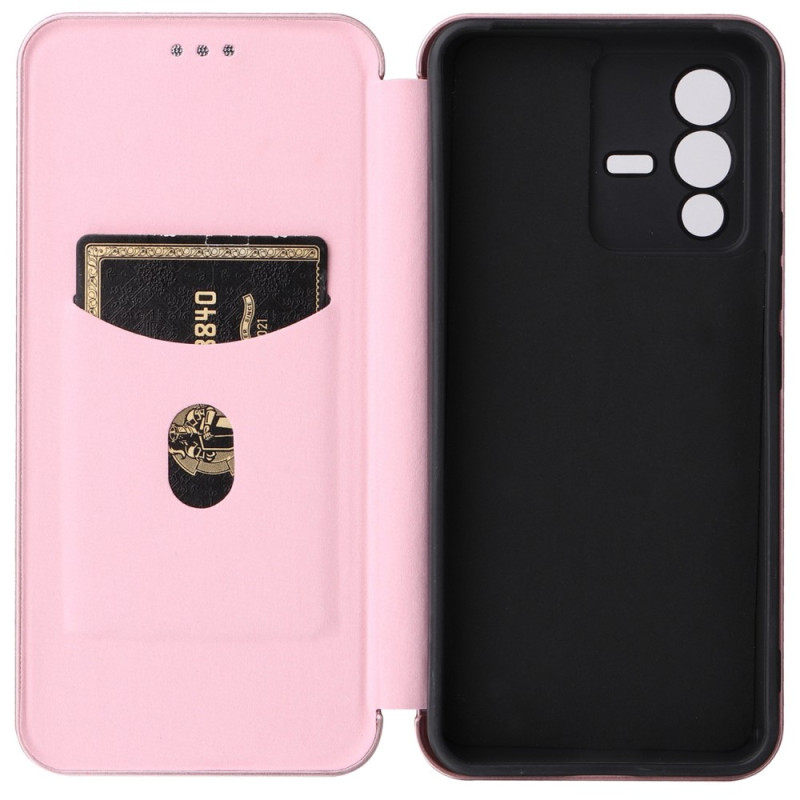 Flip Cover Vivo V23 5G Fibre Carbone Colorée Ma Coque
