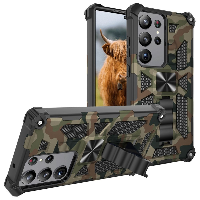 Coque Samsung Galaxy S23 Ultra 5G Camouflage Support Amovible