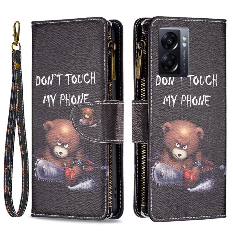 Housse Oppo A77 5G / A57 5G Poche Zippée Ours