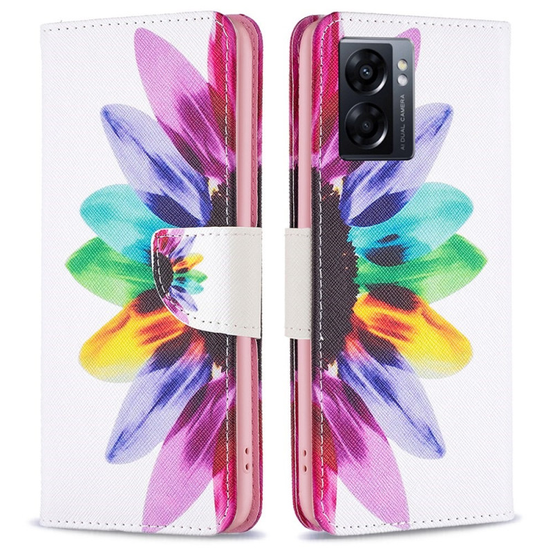 Housse Oppo A57 5G Fleur Aquarelle