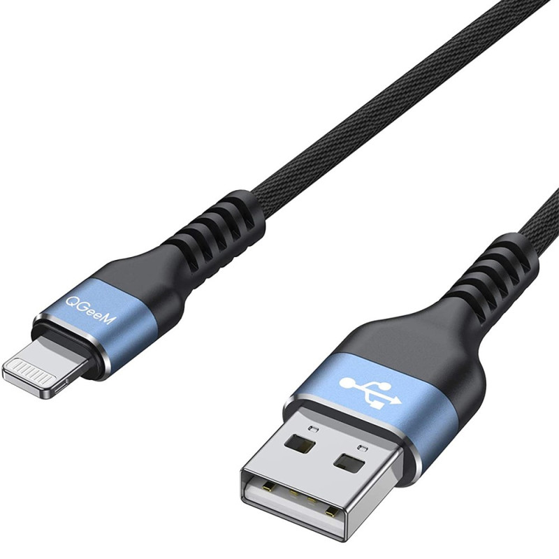 Câble QGeem 2m Ports USB vers Lightning Charge Rapide