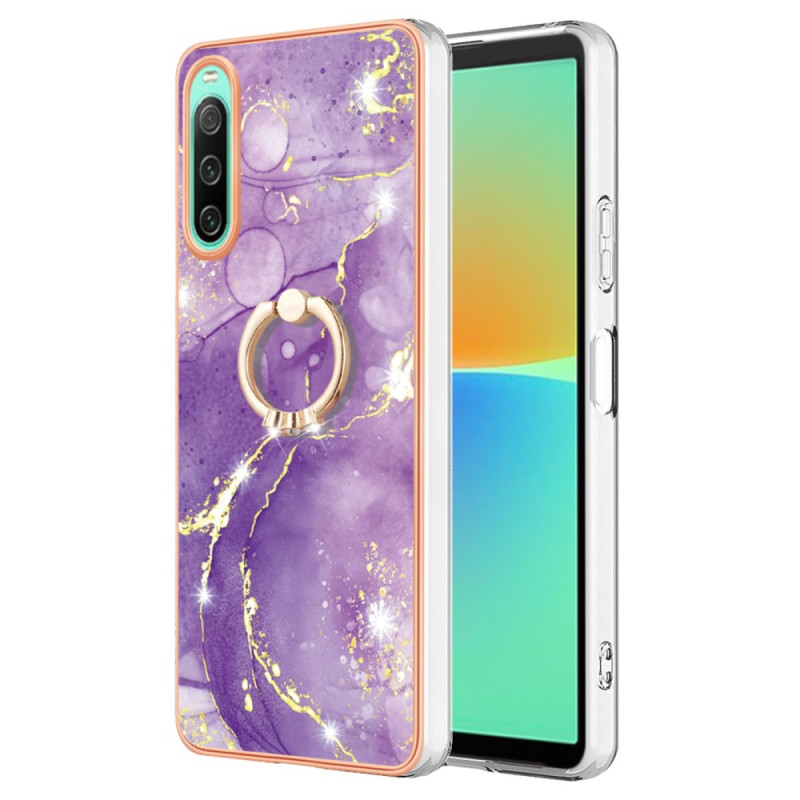 Coque Sony Xperia 10 IV Marbre avec Anneau-Support