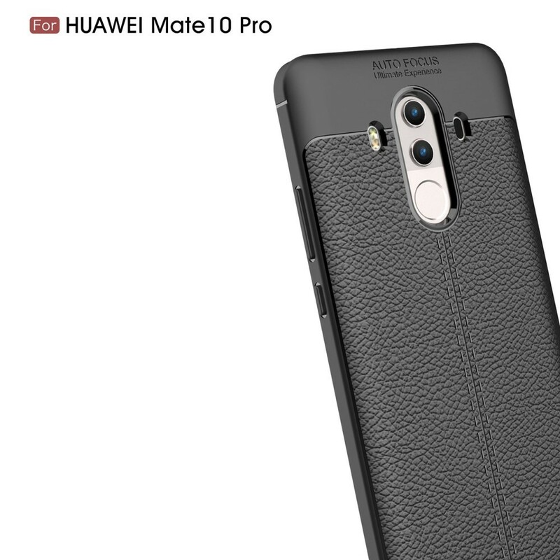 Coque Huawei Mate 10 Pro Effet Cuir Litchi Double line