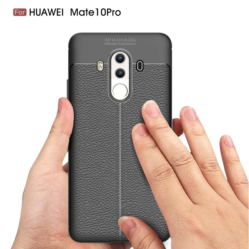 Coque Huawei Mate 10 Pro Effet Cuir Litchi Double line