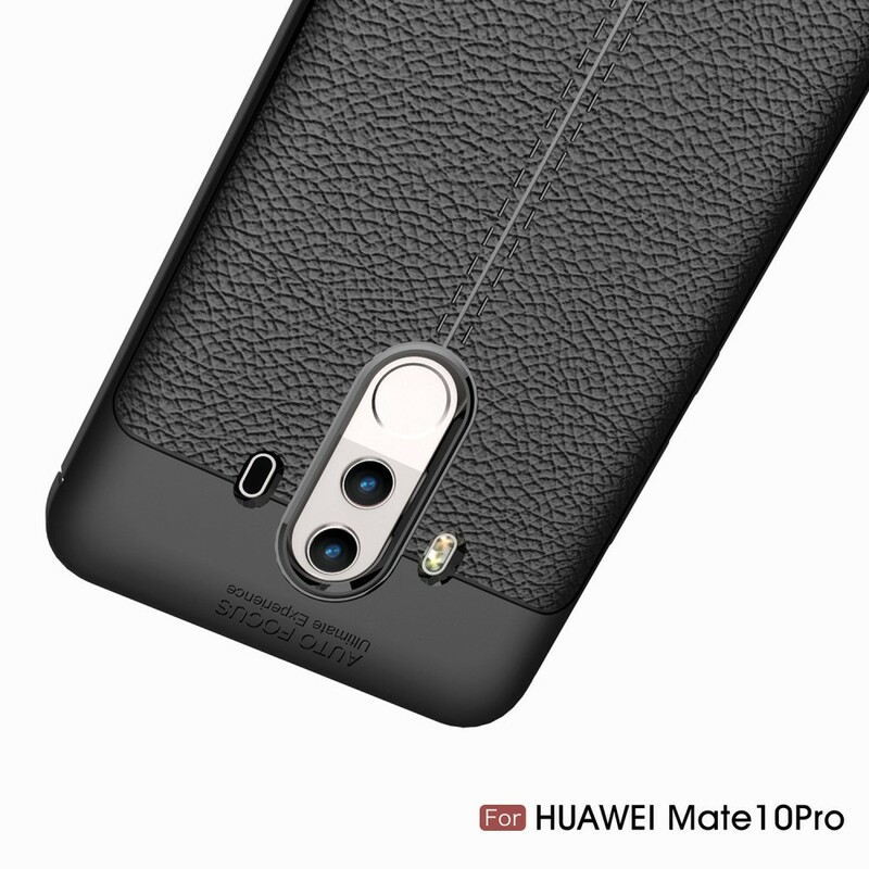 Coque Huawei Mate 10 Pro Effet Cuir Litchi Double line