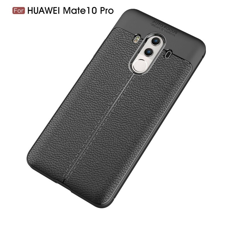 Coque Huawei Mate 10 Pro Effet Cuir Litchi Double line