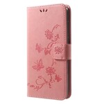 Housse Huawei Mate 10 Lite Papillons et Fleurs à Lanière
