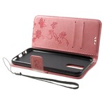 Housse Huawei Mate 10 Lite Papillons et Fleurs à Lanière