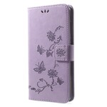 Housse Huawei Mate 10 Lite Papillons et Fleurs à Lanière