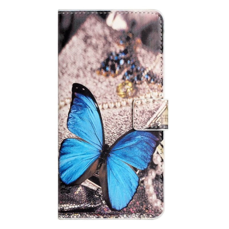 Housse Samsung Galaxy A14 5G / A14 Papillon Bleu