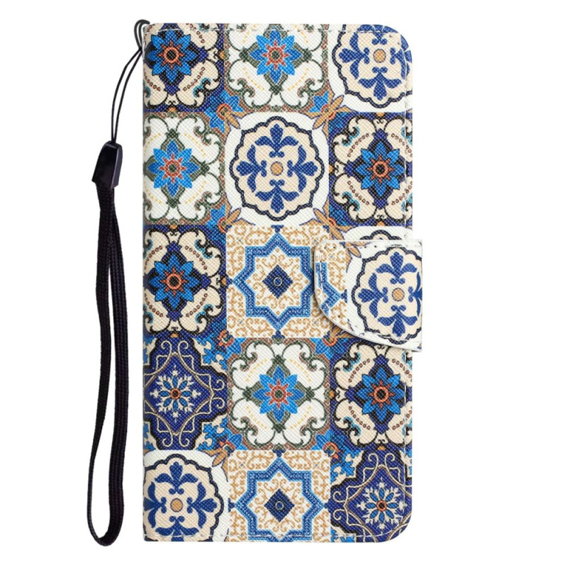 Housse Samsung Galaxy A14 5G / A14 Patchwork à Lanière