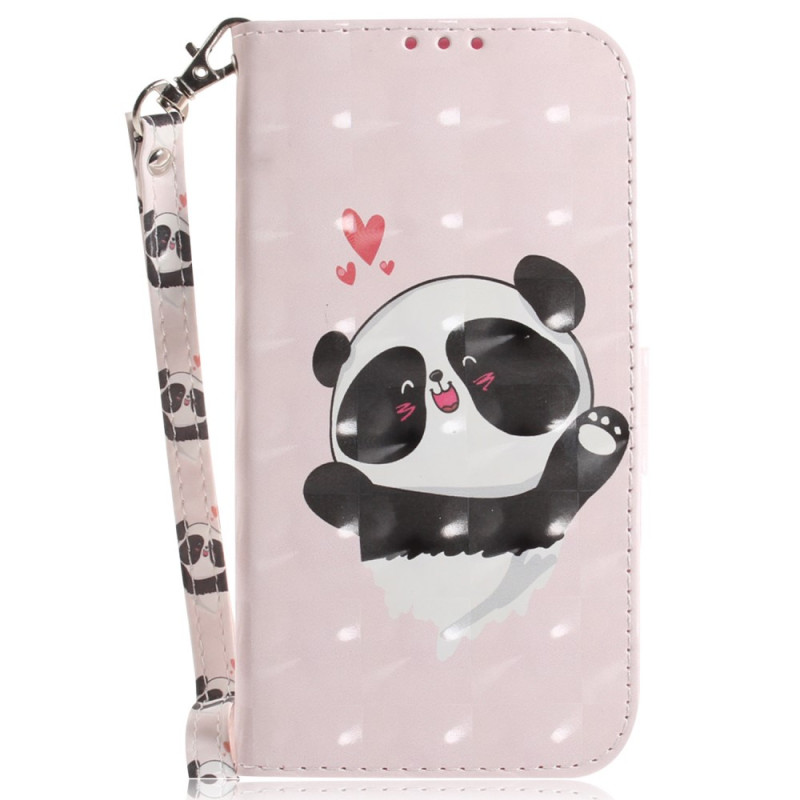 Housse Samsung Galaxy A14 5G / A14 Panda Love à Lanière