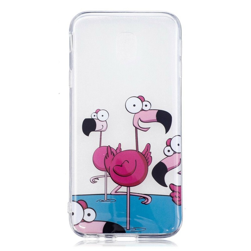 Coque Samsung Galaxy J3 2017 Drôles de Flamants Roses