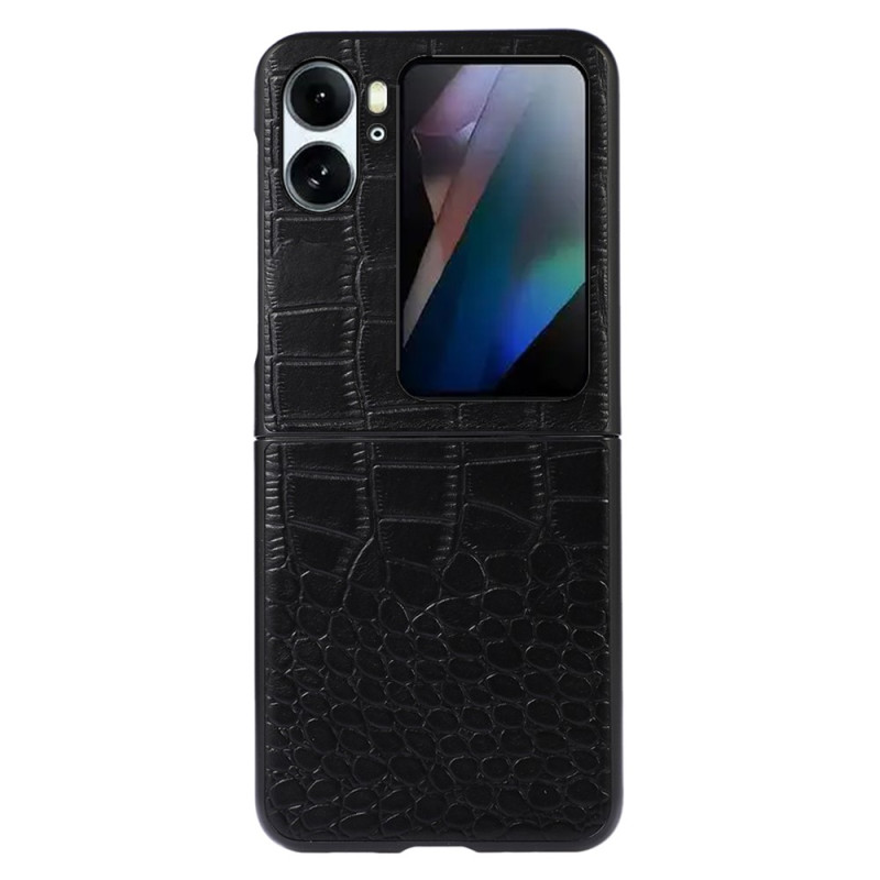 Coque Oppo Find N2 Flip Vrai cuir Style Peau de Crocodile