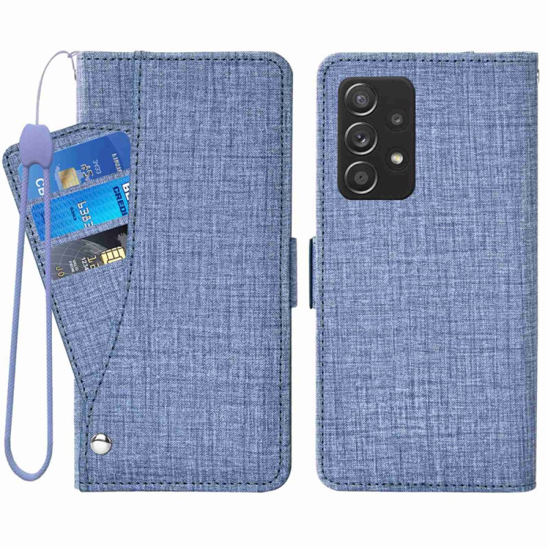 Housse Samsung Galaxy A53 5G Jeans avec Porte-Cartes Rotatif