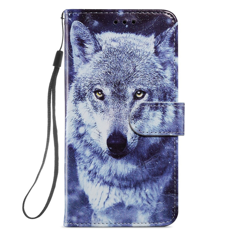 Housse Samsung Galaxy A54 5G Tendre Loup à Lanière