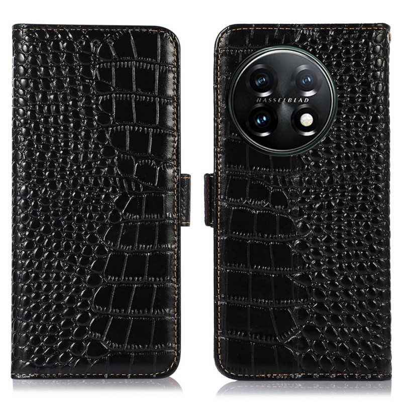 Housse OnePlus 11 5G Style Crocodile RFID