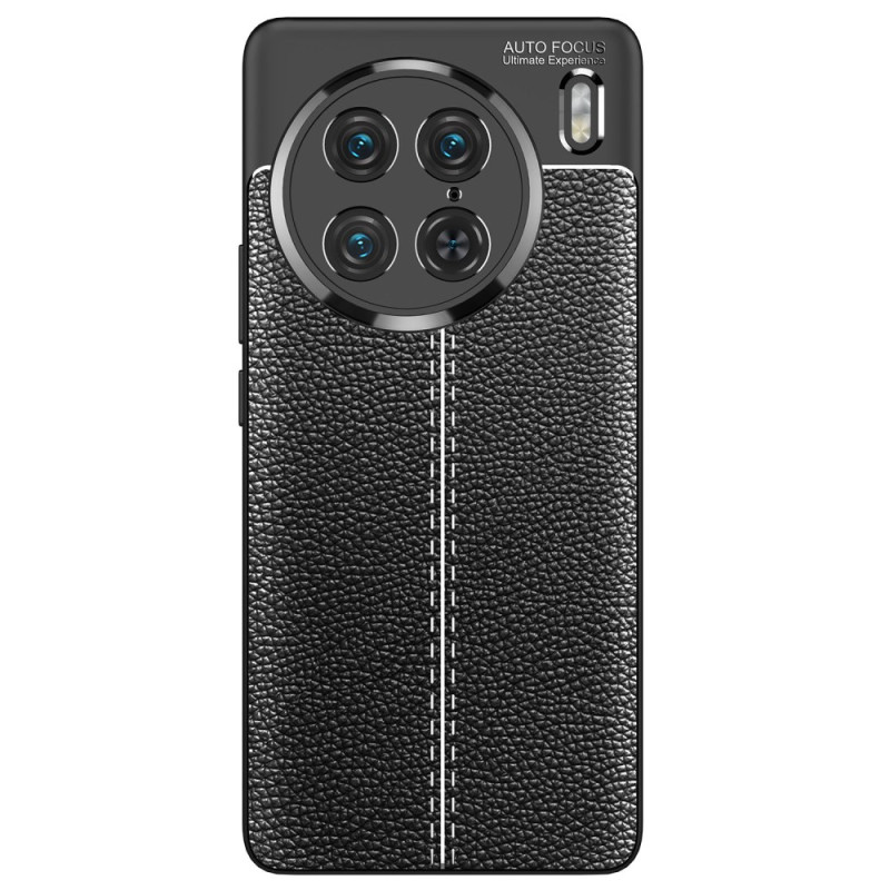 Coque Vivo X90 Pro Effet Cuir Litchi Double Line