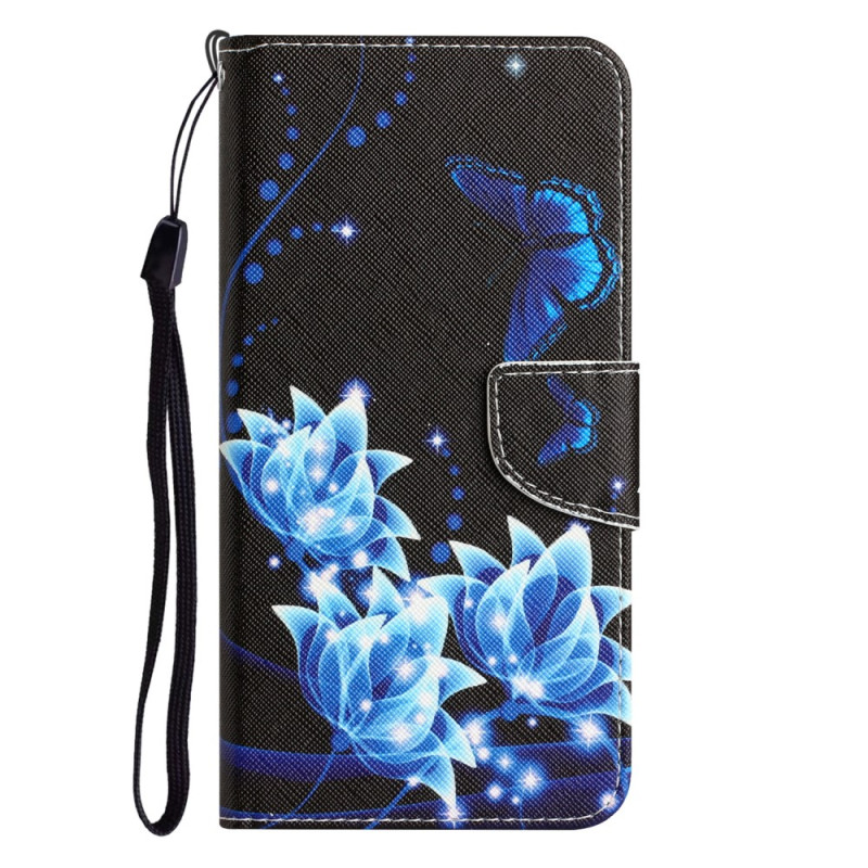 Housse Samsung Galaxy A34 5G Jolies Fleurs à Lanière