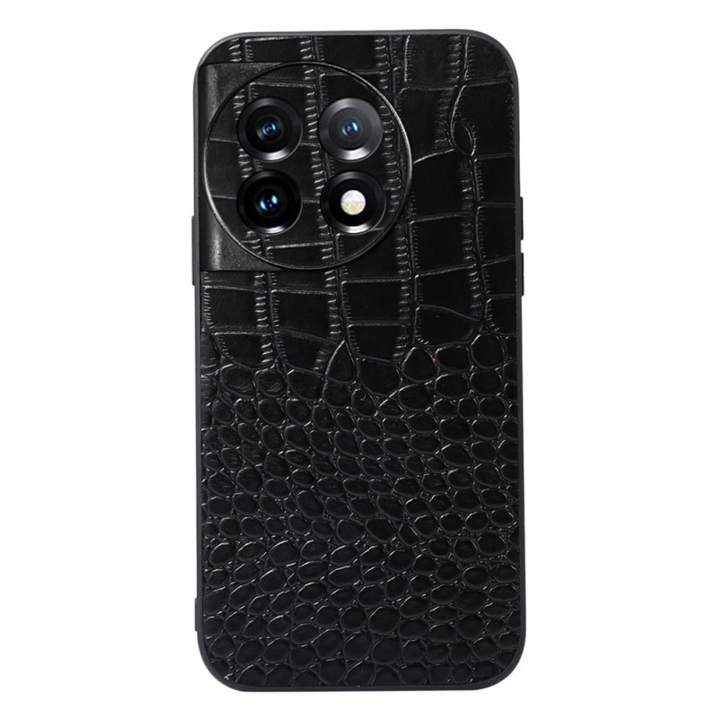 Coque OnePlus 11 5G Cuir Véritable Texture Crocodile
