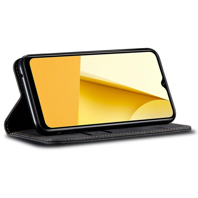 Flip Cover Vivo Y16 Tissu Jeans Ma Coque