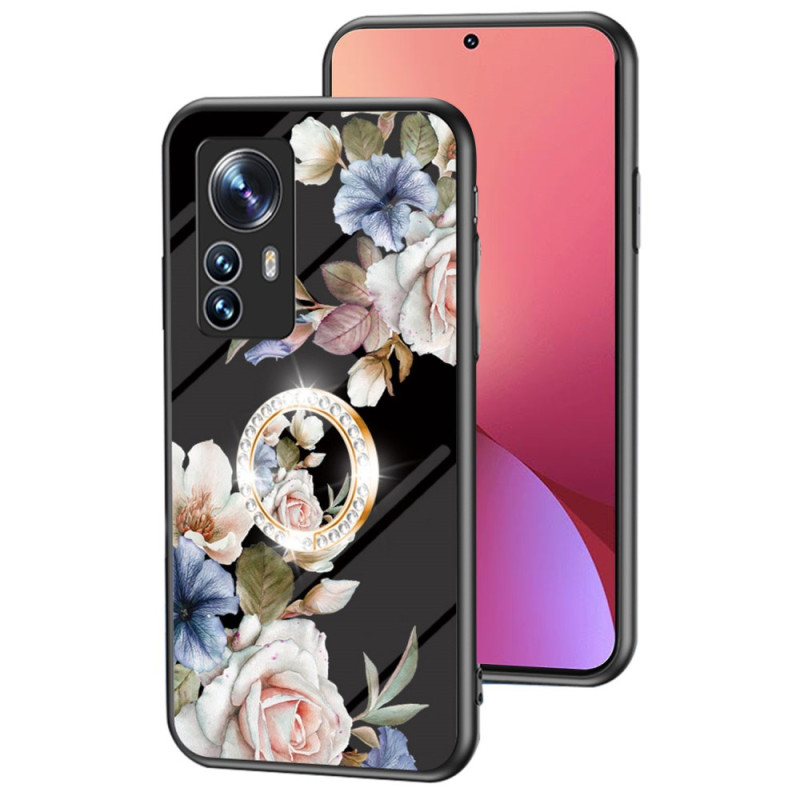 Coque Xiaomi 12 / 12X /12S Verre Trempé avec Anneau Fleurs