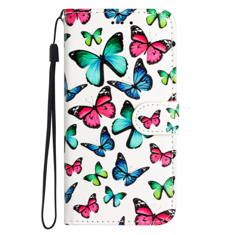 Housse Xiaomi Redmi A1/A2 Papillons en Vol à Lanière