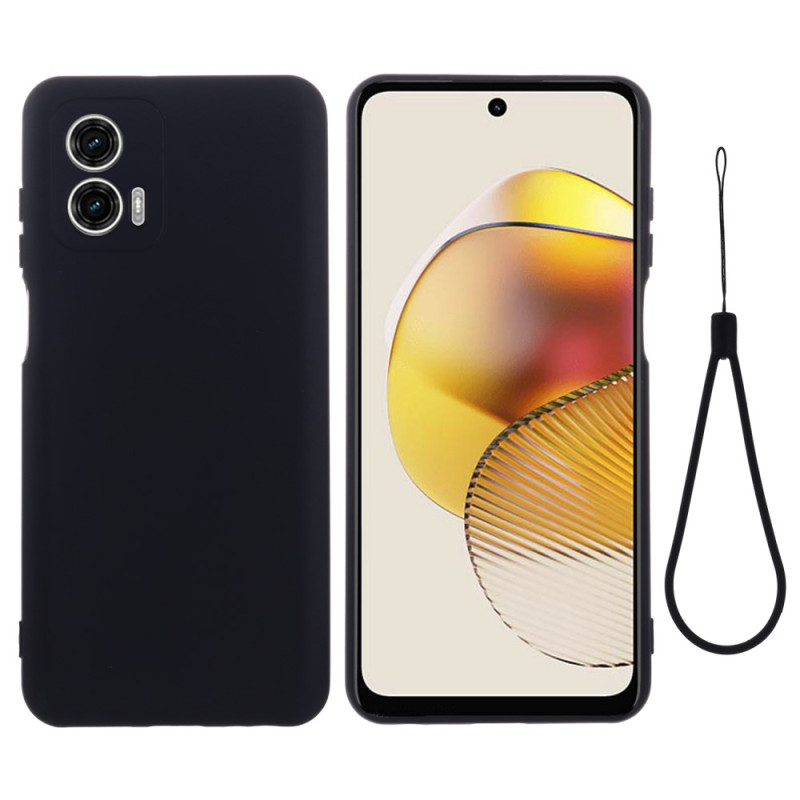 Coque Moto G73 5G Silicone Liquide à Lanière