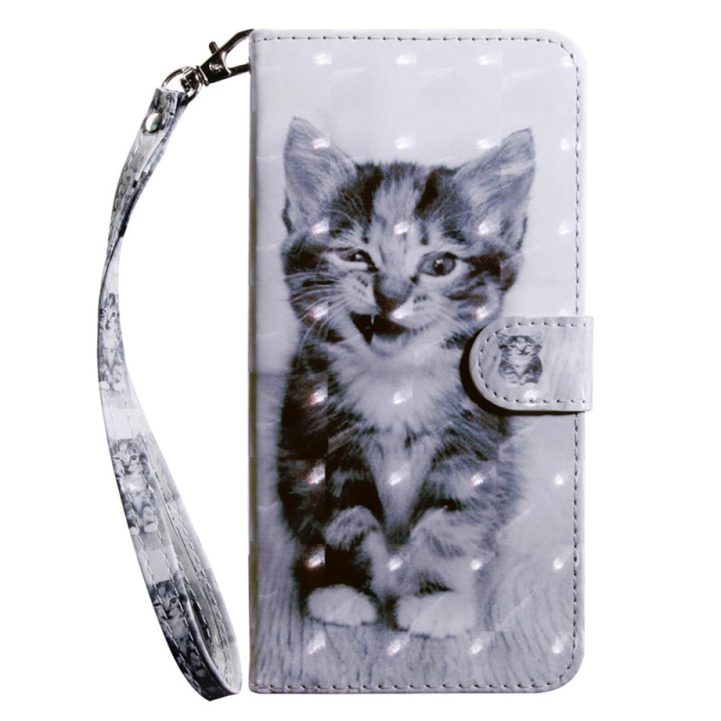 Housse Moto G13/G23/G53 5G Chaton à Lanière