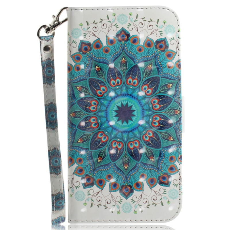 Housse Moto G13/G23/G53 5G Mandala Bleu à Lanière