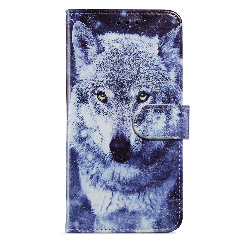 Housse Moto G13/G23/G53 5G Loup à Lanière