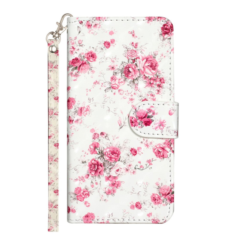 Housse Xiaomi Redmi Note 12 Pro/Poco X5 Pro 5G Fleurettes Roses à Lanière