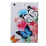 Housse iPad Mini 3 / 2 / 1 Papillons et Fleurs Peints