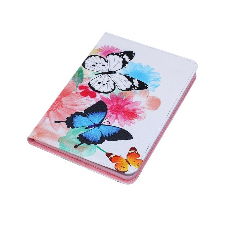 Housse iPad Mini 3 / 2 / 1 Papillons et Fleurs Peints