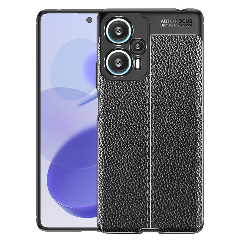 Coque Poco F5 Effet Cuir Litchi Double Line