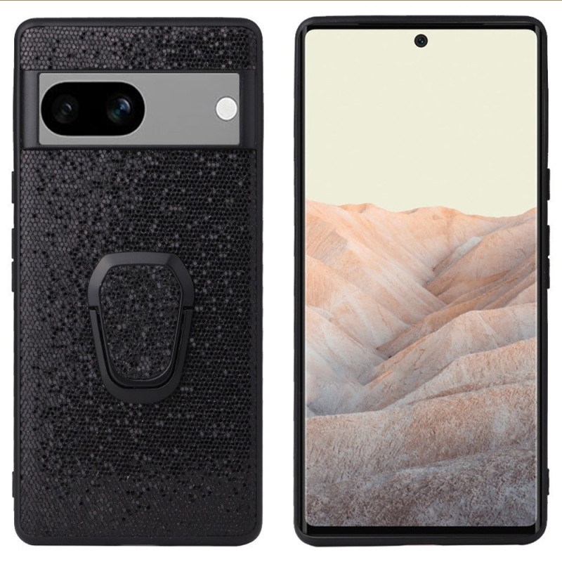 Coque Google Pixel 7A Paillettes Anneau-Support