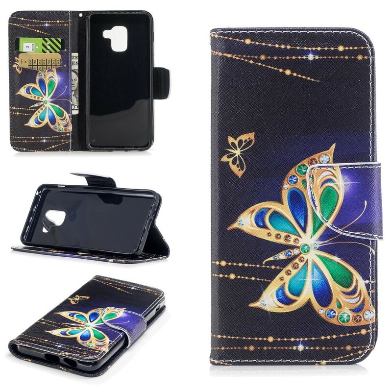 Housse Samsung Galaxy A8 2018 Papillon Magique