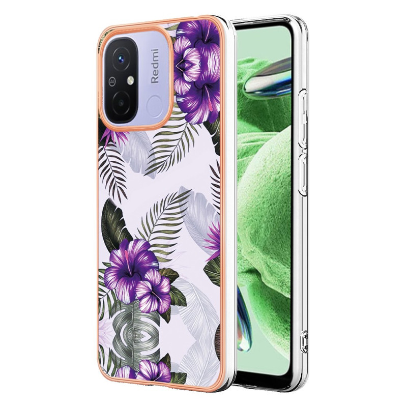 Coque Xiaomi Redmi 12C Marbrée Fleurs