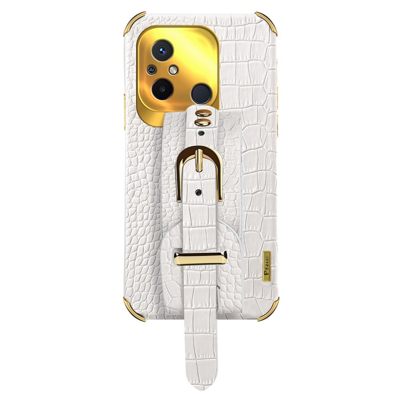 Coque Xiaomi Redmi 12C Style Crocodile avec Sangle Support