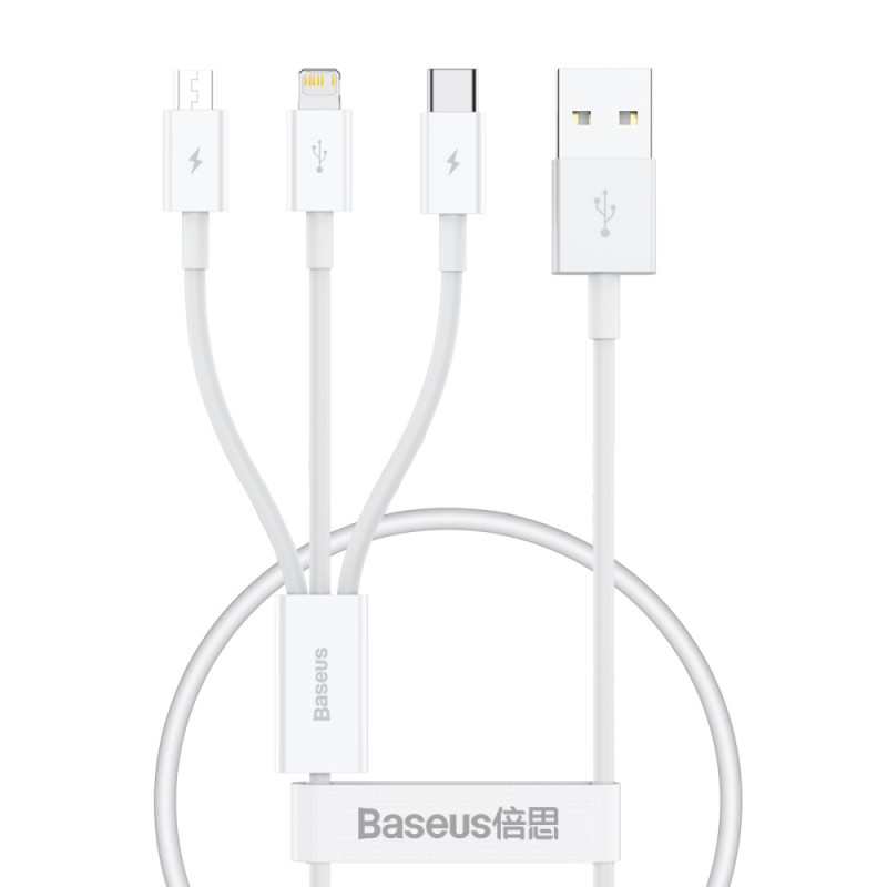 Câble de Charge BASEUS 3-en-1 Longueur 0,50m