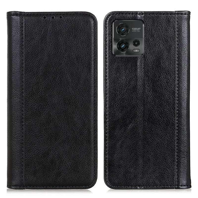 Flip Cover Moto G72 Cuir Fendu Stylé